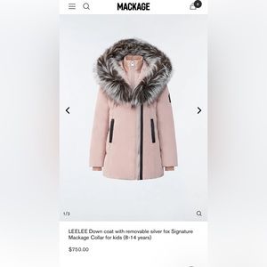 Mackage girls jacket size 8